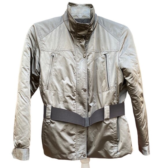 Lauren Ralph Lauren Active Silver/Gray Jacket Zipper/Snaps/Belt front closure M - Picture 7 of 11